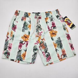 Good Vibes By Drill Clothing Elastic Waist Chino Shorts‎ Men's Size M Floral NWT